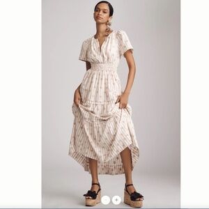 Anthropologie Somerset Embroidered Floral Maxi Dress